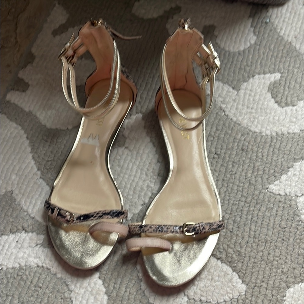 Elegant Gold Ankle Strap Sandals